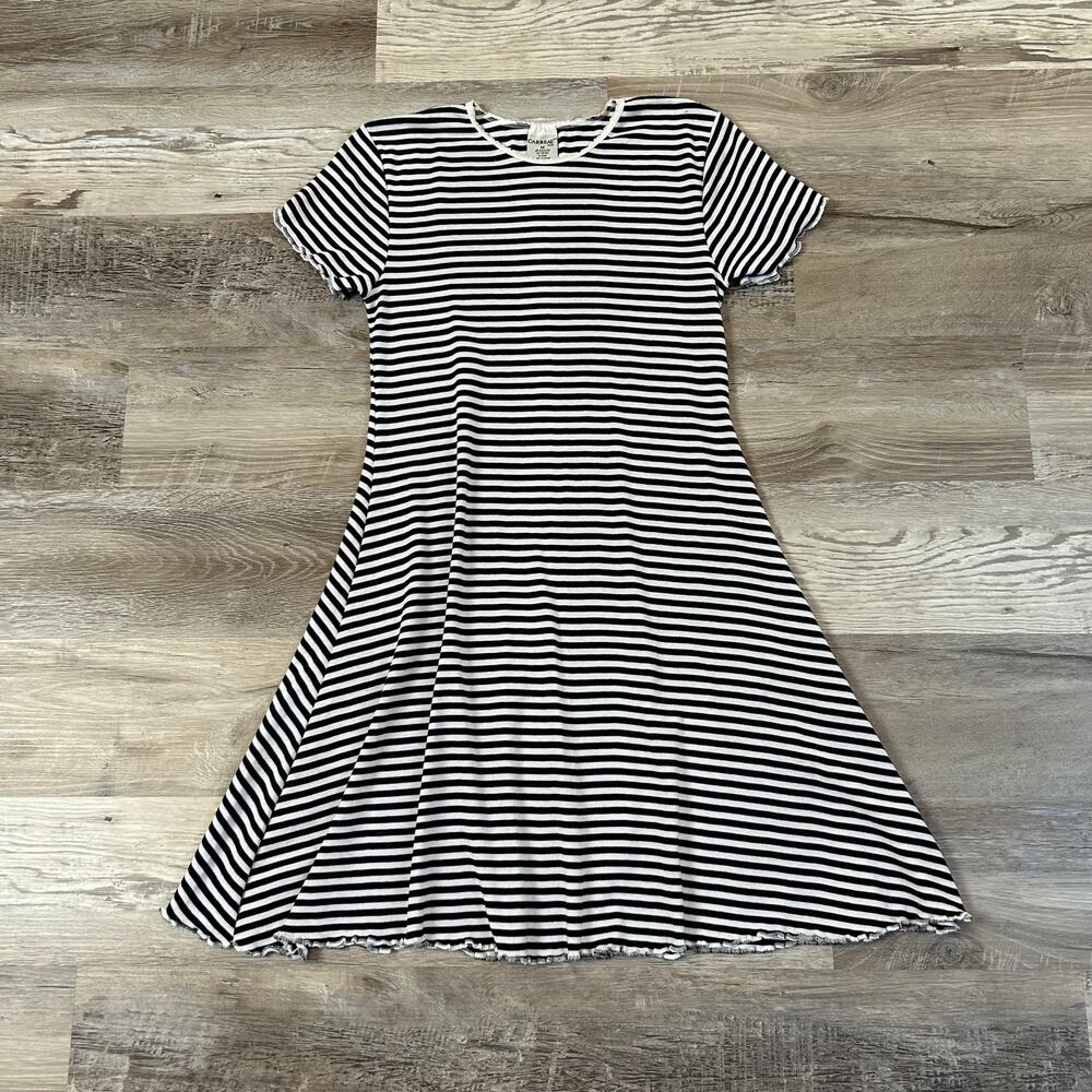 Vintage 90s Striped Knit Mini Dress Soft Grunge Minimalist Indie Fall Capsule M